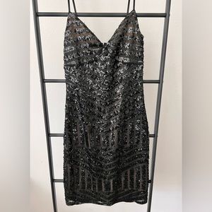 Express Black Sequin Dress